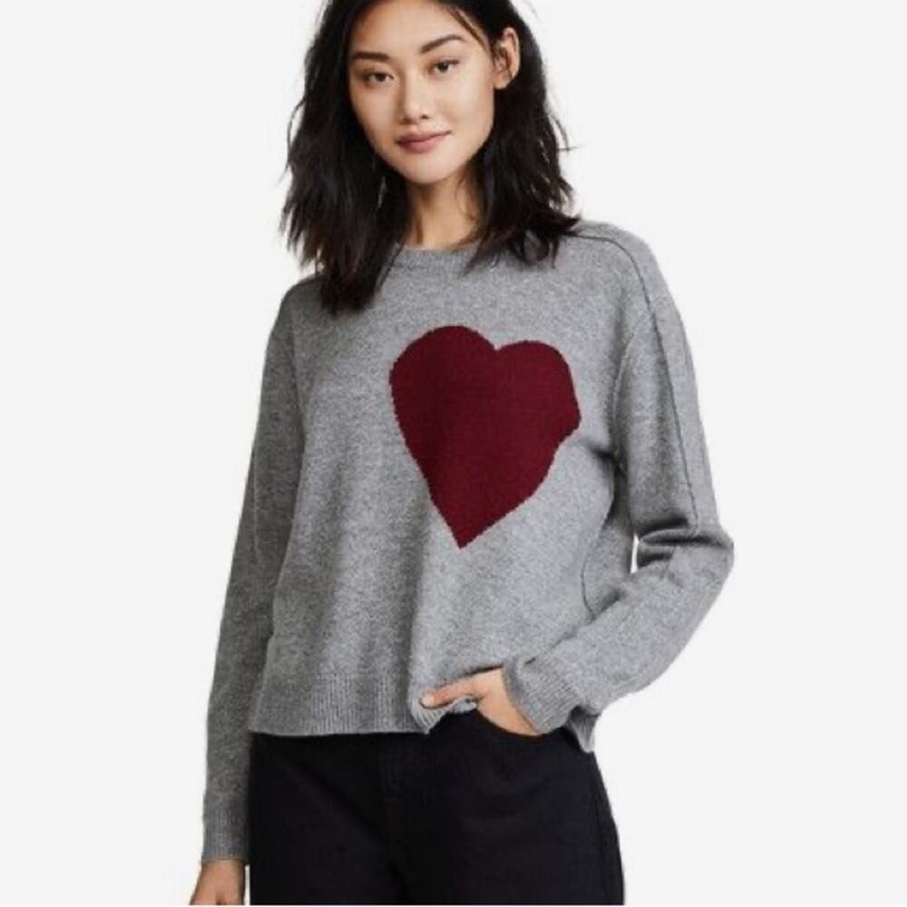 $399 Robert Rodriguez Wool Cashmere Heart Sweater Small EUC